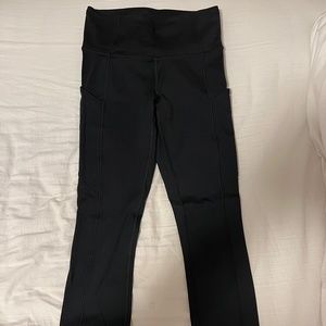 Lululemon Fast and Free High Rise Black Tights 25” Size 4